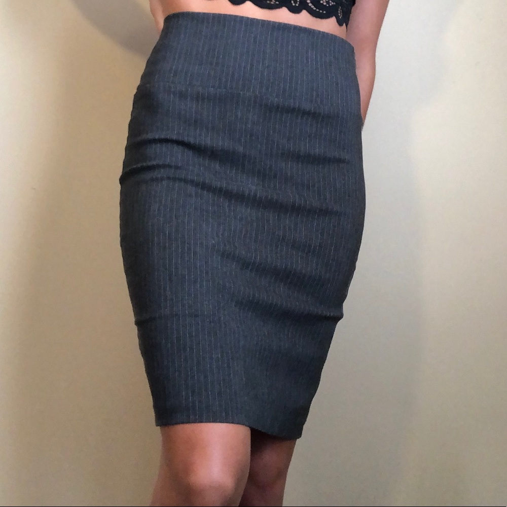 Pinstripe Pencil Skirt